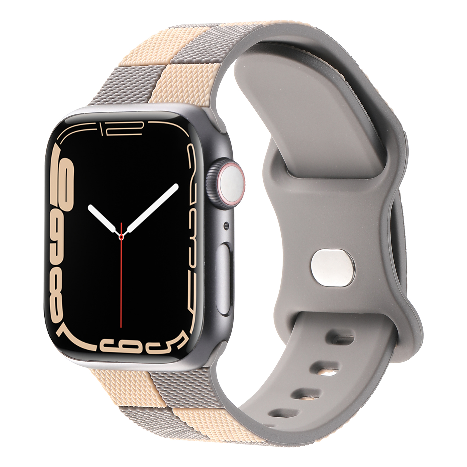 Pasek Opaska Bransoleta Silikon Krata Szary do Apple Watch 3 4 5 6 7 8 9 SE 38/40/41mm - zdjęcie 21